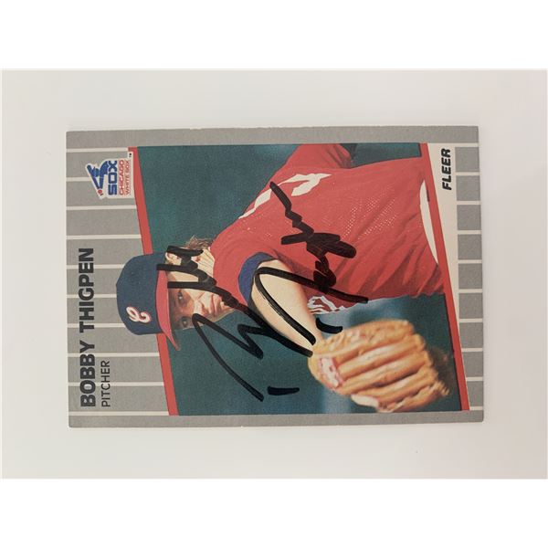 Bobby Thigpen signed baseball card