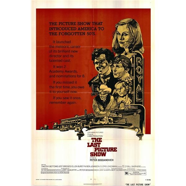 The Last Picture Show Original 1974R Vintage One Sheet Poster