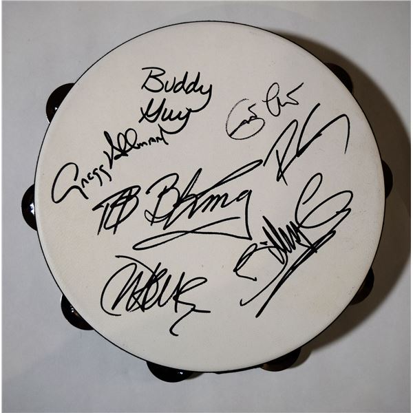 Blues tambourine signed by Buddy Guy and friends