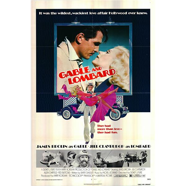 Gable and Lombard Original 1976 Vintage One Sheet Poster