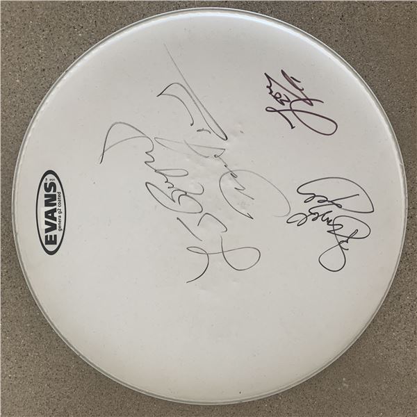 Stylistics drum head signed by 4 band members