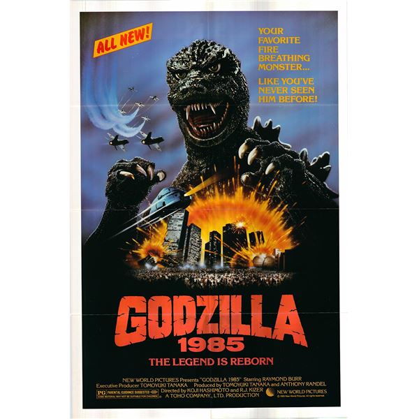 Godzilla Original 1985 Vintage One Sheet Poster