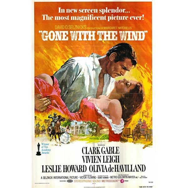 Gone with the Wind Original 1974R Vintage One Sheet Poster