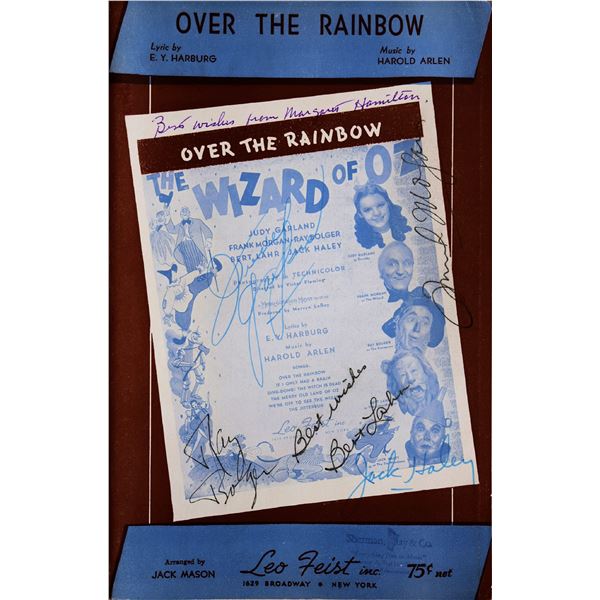 The Wizard of Oz signed Over The Rainbow Sheet Music