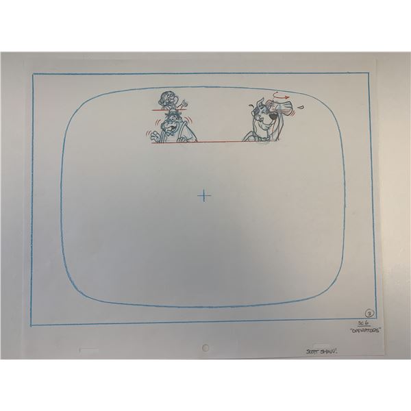Scooby Doo and Magilla Gorilla original artwork for animation cel