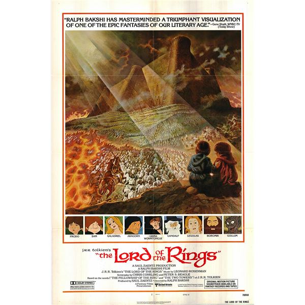 The Lord of the Rings Original 1978 Vintage One Sheet Poster