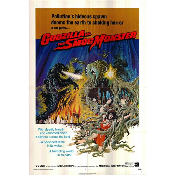 Godzilla vs. the Smog Monster Original 1972 Vintage One Sheet Poster