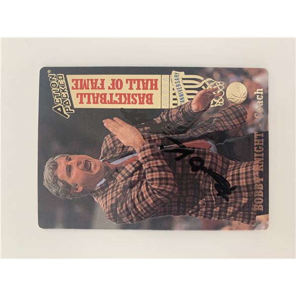 Bobby Knight signed basketball card