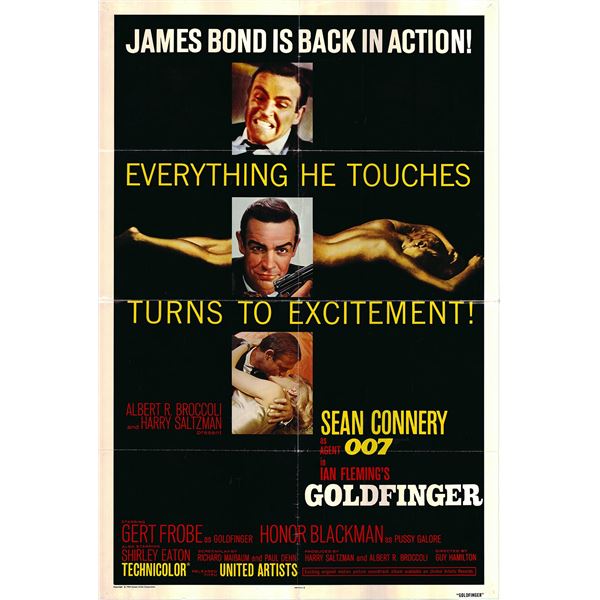 Goldfinger Original 1964R Vintage One Sheet Poster