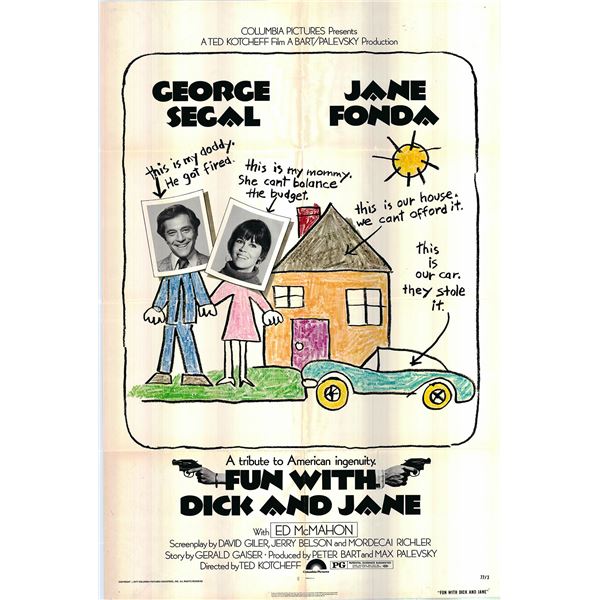 Fun with Dick and Jane Original 1977 Vintage One Sheet Poster