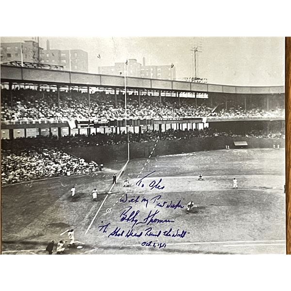 Shot Heard 'Round the World Bobby Thomson signed 1951 photo