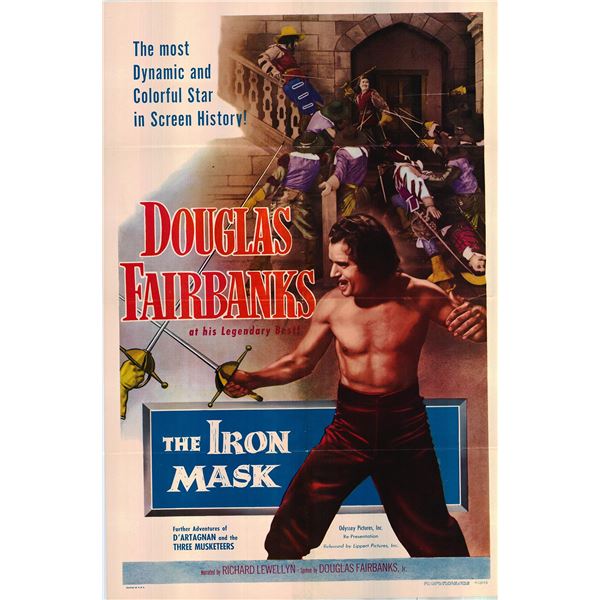 The Iron Mask Original 1953R Vintage One Sheet Poster