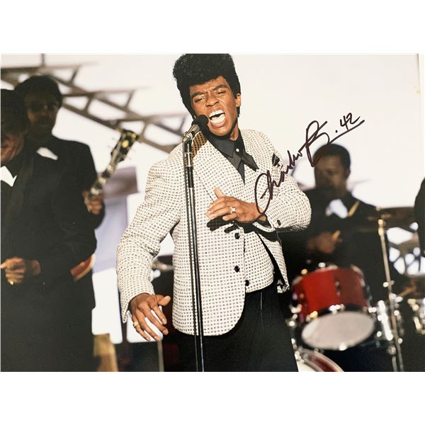 Get on Up Chadwick Boseman signed movie photo