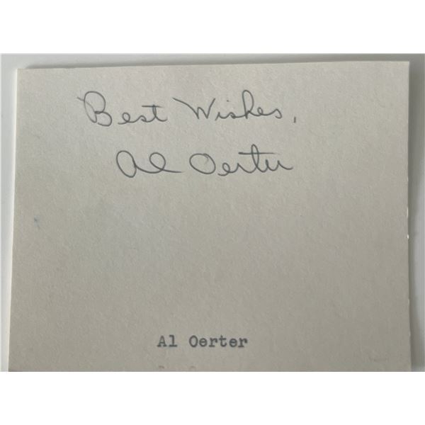 Olympic athlete Al Oerter autograph note