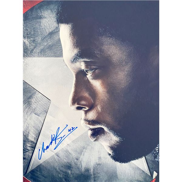 Chadwick Boseman signed movie photo