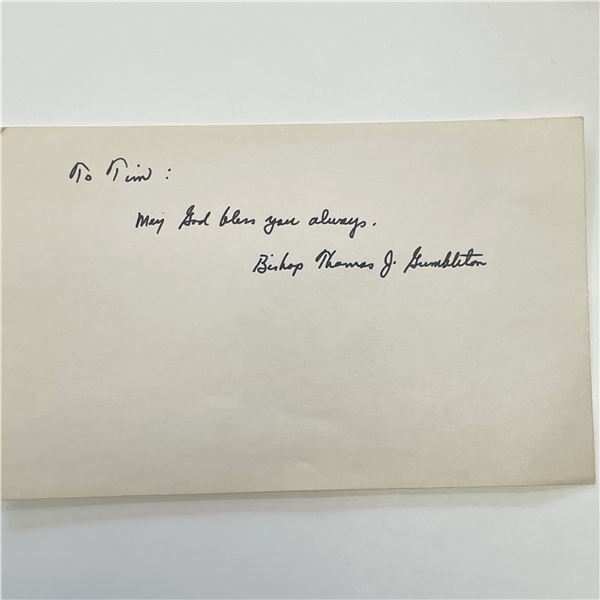 Thomas Gumbleton signed notec