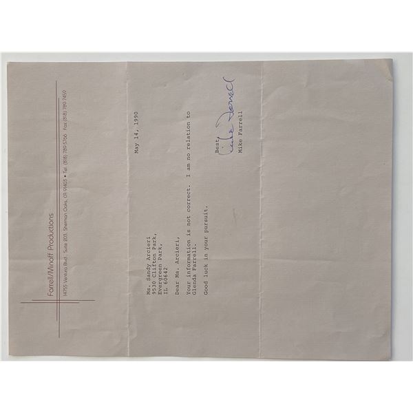 MASH Mike Farrell signed typed letter