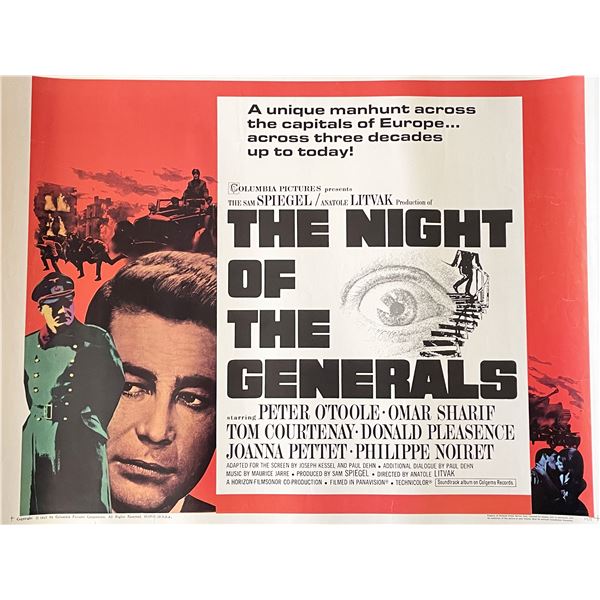 The Night of the Generals 1967 vintage movie poster