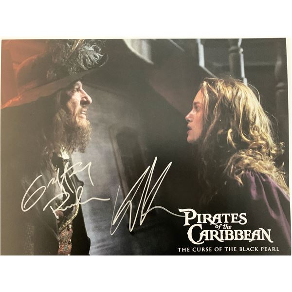 Pirates of the Caribbean: The Curse of the Black Pearl Geoffrey Rush and Keira Knightley signed lobb