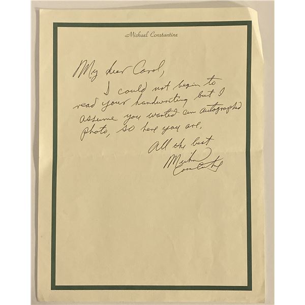 Michael Constantine signed letter