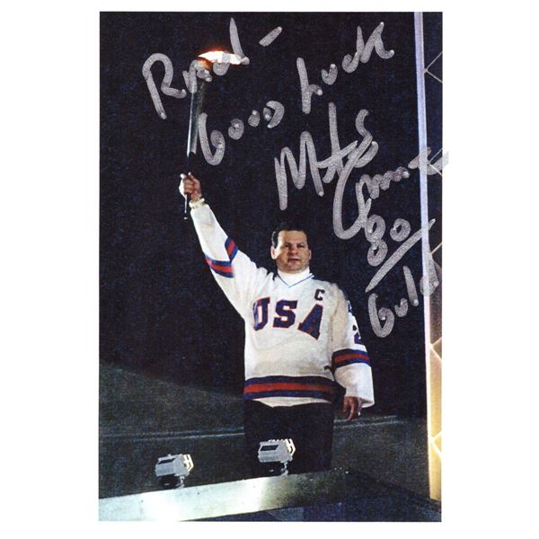 Mike Eruzione signed 1980 Olympics photo