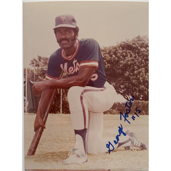 Baseball star George Foster signed photo