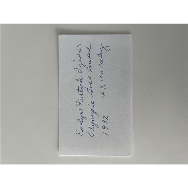 Olympian Evelyn Furtsch original signature