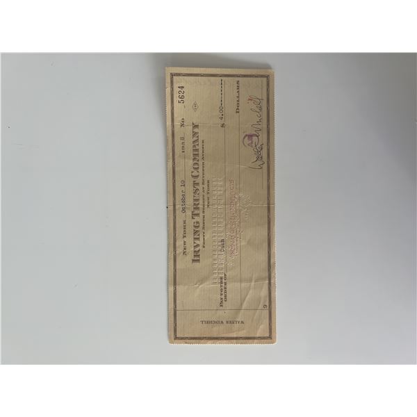 Walter Winchell signed check