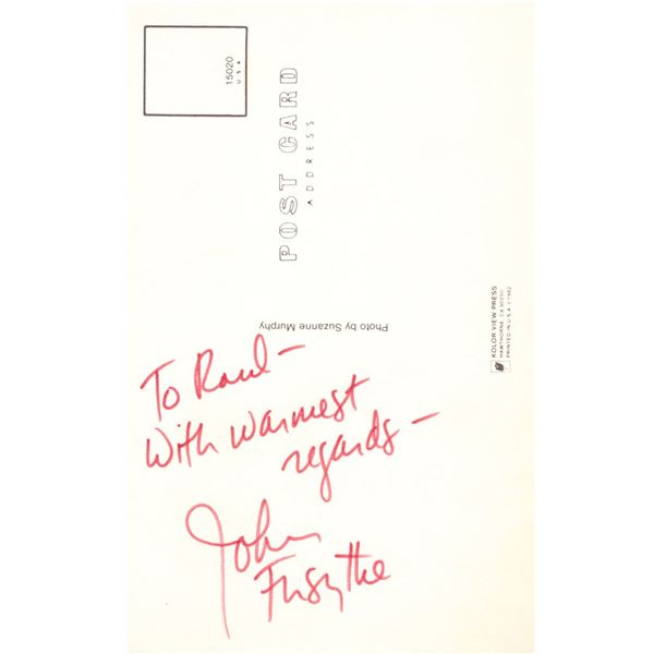 John Forsythe signed postcard