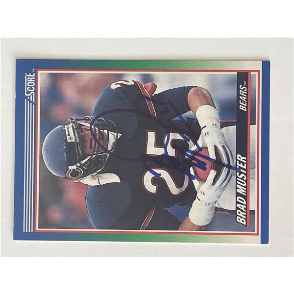 Chicago Bears Brad Muster signed 1990 Score #17 trading card