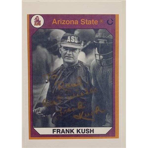 Frank Kush signed photo