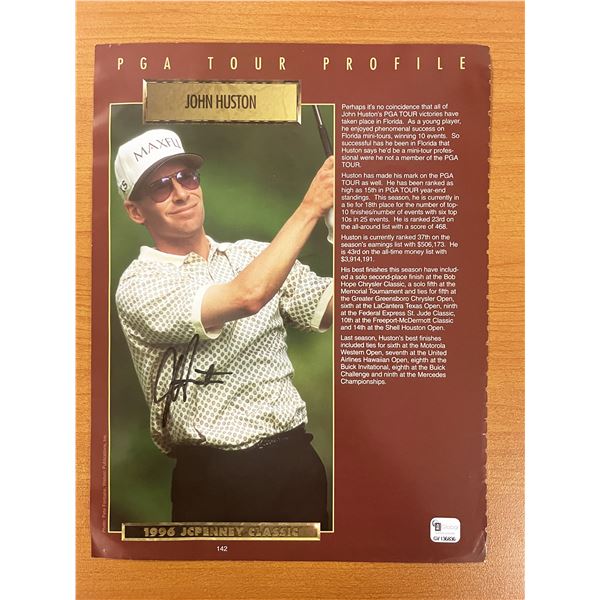John Huston signed LGPA profile page