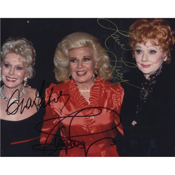 Eva Gabor, Ginger Rogers and Lucille Ball signed photo