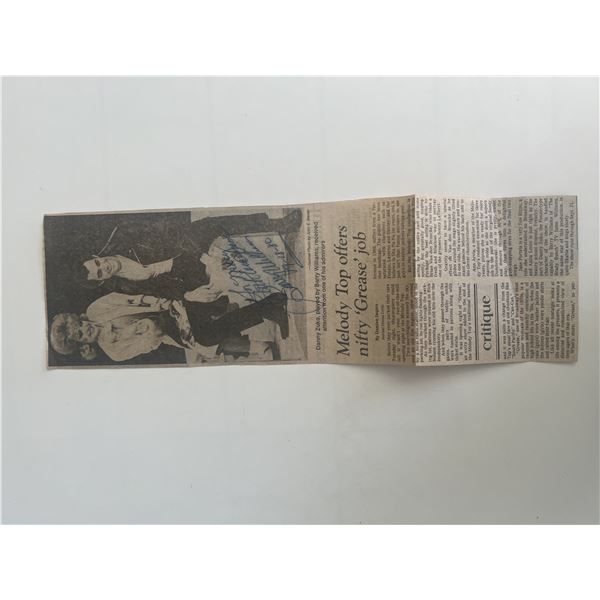 Brady Bunch Barry Williams signed newspaper clipping