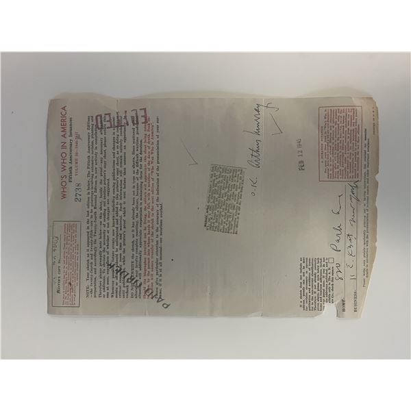 Dance Instructor Arthur Murray signed print