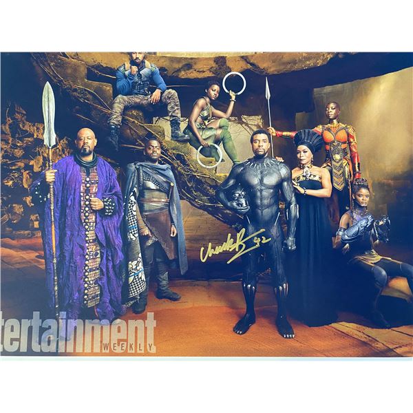 Black Panther Chadwick Boseman signed photo