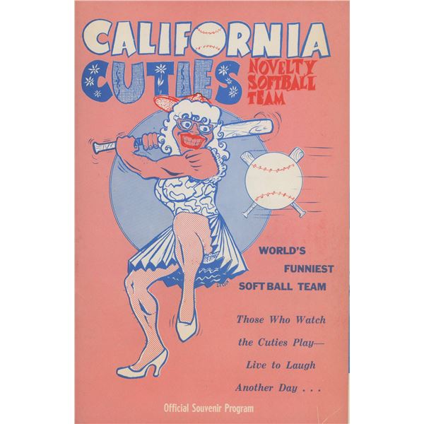 California Cuties novelty softball team program from 1961