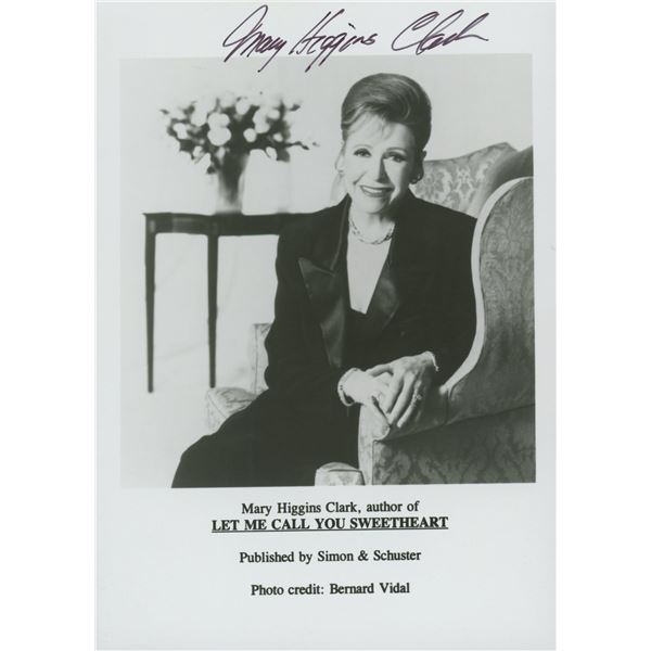 Mary Higgins Clark signed photo