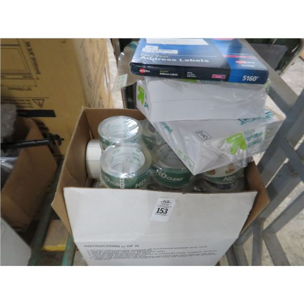 Clear Packing Tape, Printer Paper, Labels