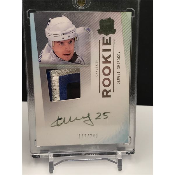 SERGEI SHIROKOV VANCOUVER CANUCKS LIMITED EDITION147/249 SIGNED ROOKIE CARD