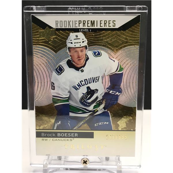 BROCK BOESER TRILOGY LEVEL 1 LIMITED EDITION 052/100 ROOKIE PREMIERES