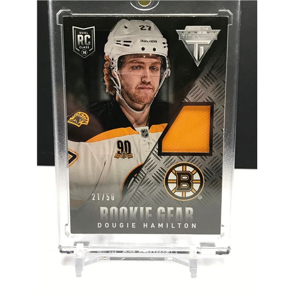 DOUGIE HAMILTON LIMITED EDITION 21/50 PANINI TITANIUM ROOKIE GEAR JERSEY PATCH