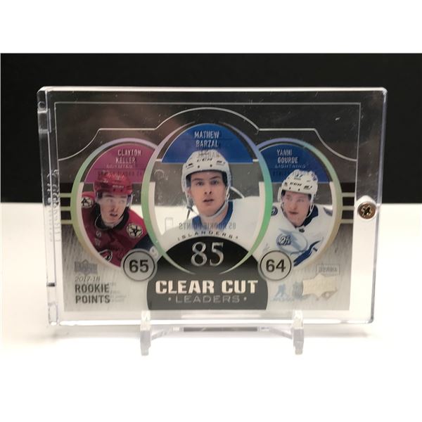 2017/18 U.D. CLEARCUT ROOKIE SCORING LEADERS BARZAL/KELLER/GOURDE