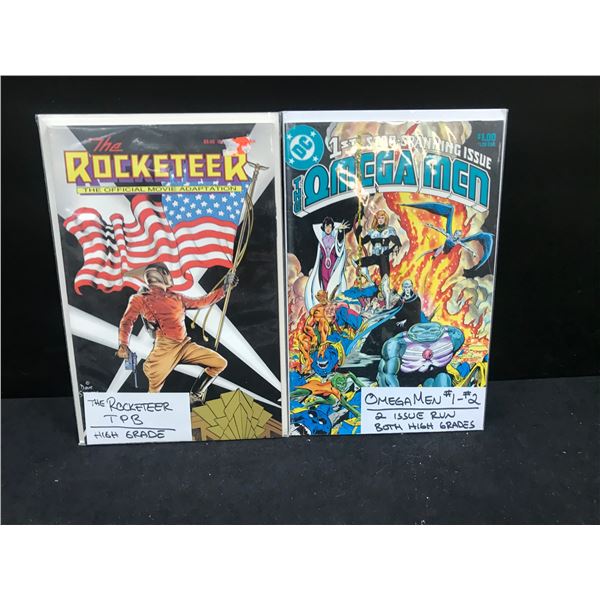 THE ROCKETEER NO.1 AND OMEGA MEN NO. 1AND 2 COMIC LOT