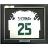 Image 1 : RICHARD SHERMAN SIGNED AND CUSTOM FRAMED SEATTLE SEAHAWKS JERSEY (BECKETT COA)