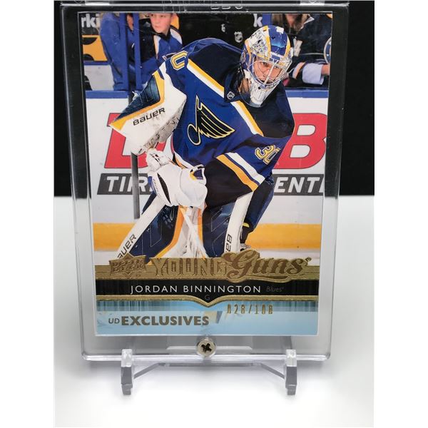 2014-15 UPPER DECK YOUNG GUNS EXCLUSIVES JORDAN BINNINGTON 28/100