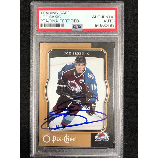 2008-09 OPC JOE SAKIC SIGNED HOCKEY CARD (PSA COA)