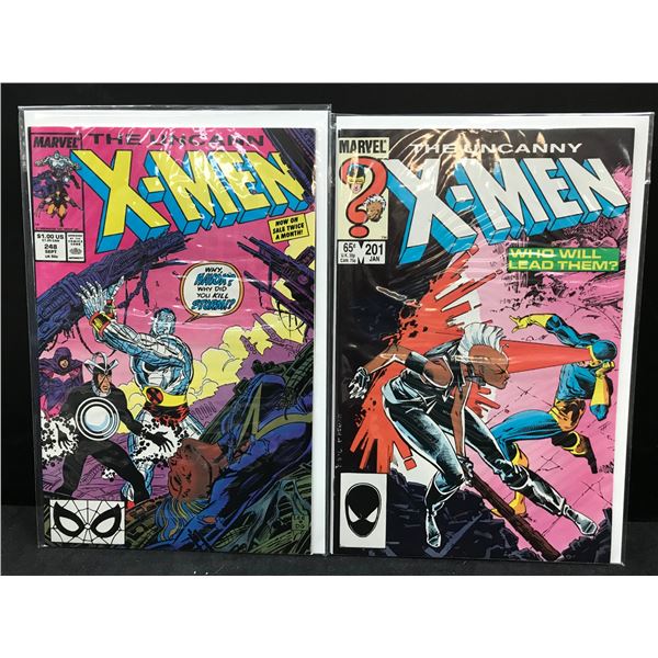 THE UNCANNY  X-MEN #201 AND #248 (MARVEL COMICS)