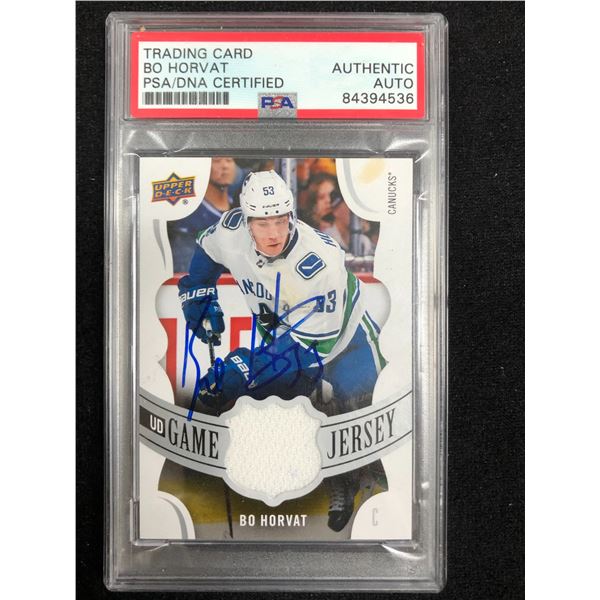 2017-18 UPPER DAME BO HORVAT SIGNED GAME USED JERSEY  (PSA AUTHENTIC)