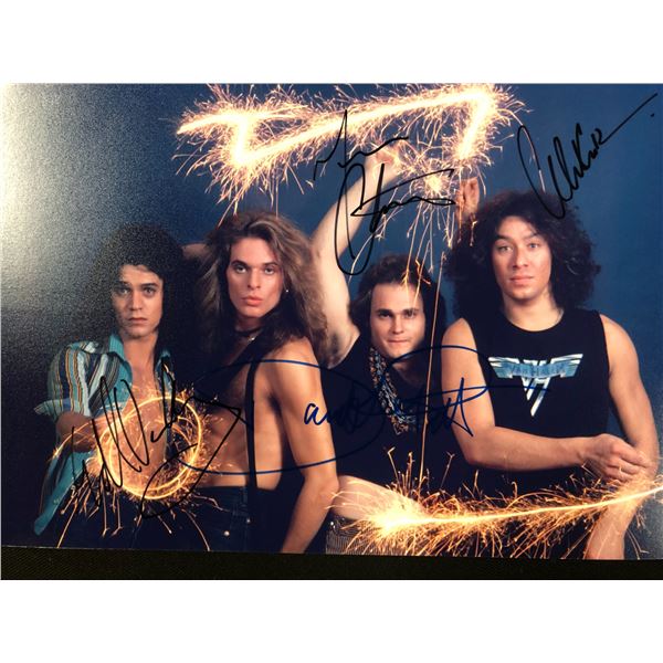 VAN HALEN GROUP SIGNED 8X10 PHOTO (RA COA)